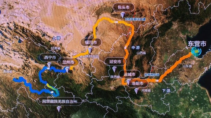 △黃河發(fā)源于青藏高原，呈“幾”字形流經(jīng)青海、四川、甘肅、寧夏、內(nèi)蒙古、山西、陜西、河南、山東9省區(qū)，全長(zhǎng)5464公里。(資料圖)