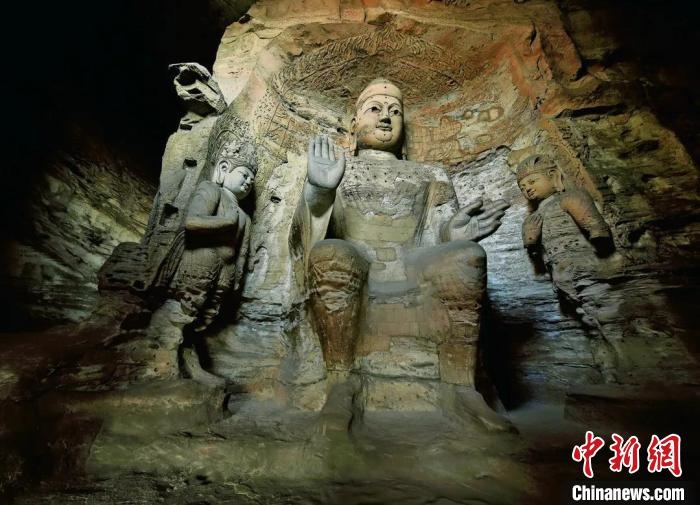 云岡石窟規(guī)模最大的洞窟第3窟。