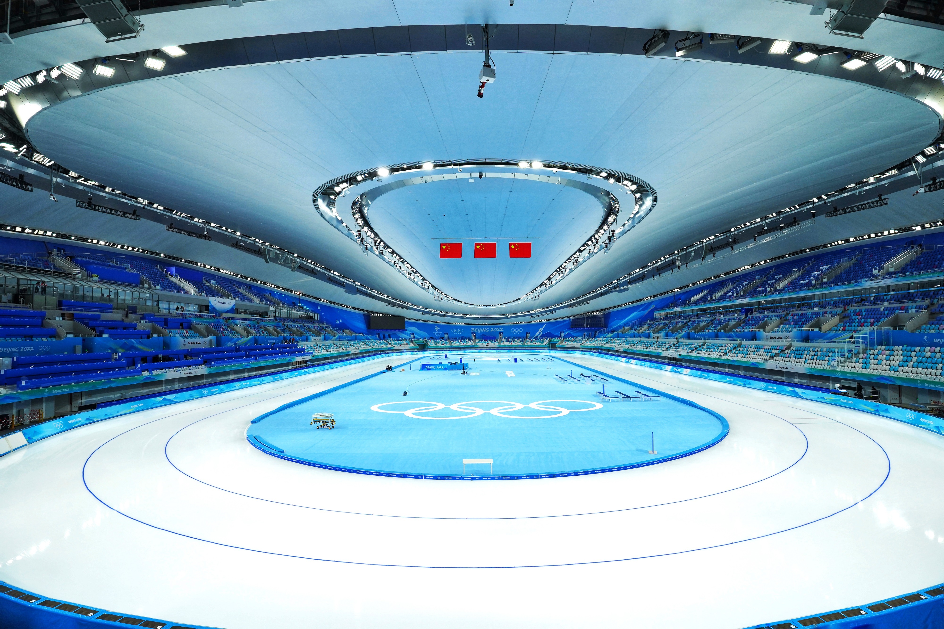 △國家速滑館，2022年1月4日，習近平總書記到這里調(diào)研。(圖/總臺國廣記者李晉拍攝)