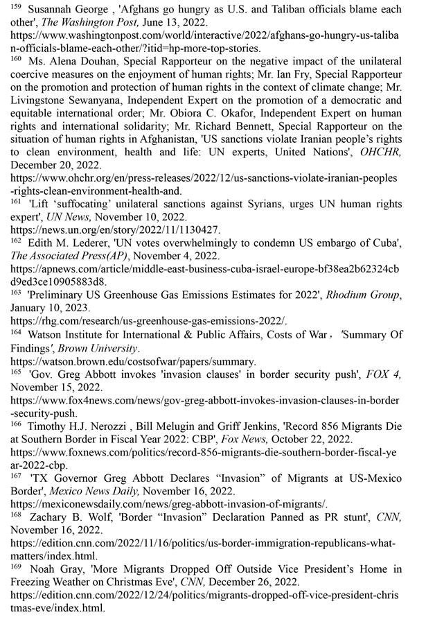 （圖表）［2022年美國(guó)侵犯人權(quán)報(bào)告］《2022年美國(guó)侵犯人權(quán)報(bào)告》注釋?zhuān)?3）