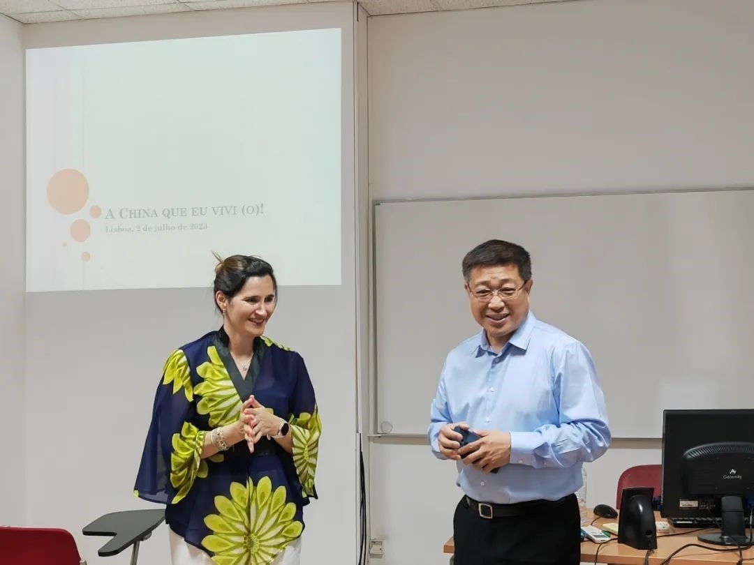 里斯本大學孔子學院組織漢語角活動。 圖片來源：里斯本大學孔子學院公眾號