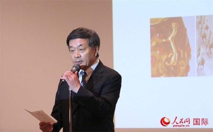 主辦方代表、富士美術(shù)館館長(zhǎng)五木田聰致辭。（人民網(wǎng) 許可攝）