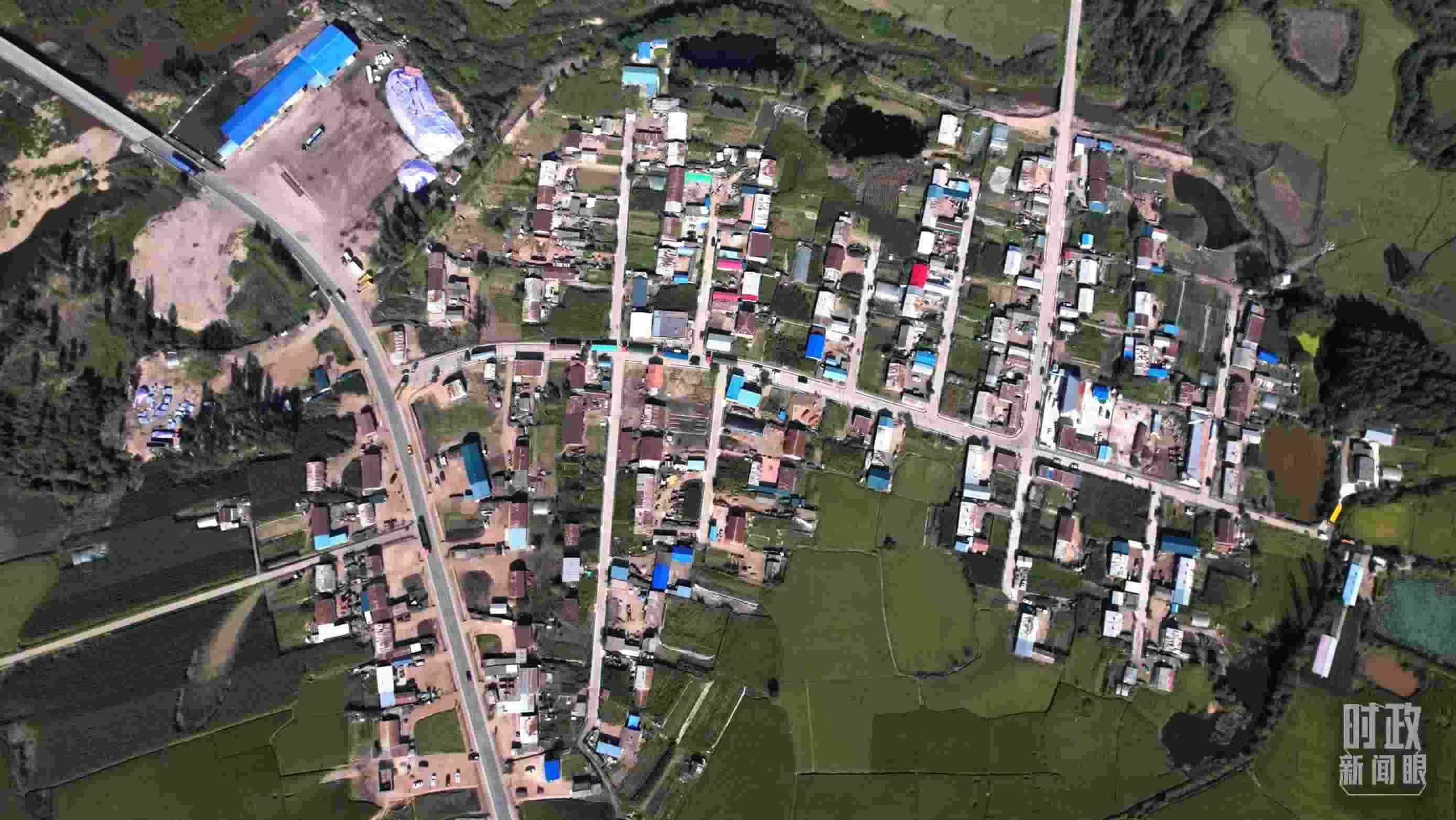 △9月7日，龍王廟村航拍。（總臺國廣記者李晉拍攝）