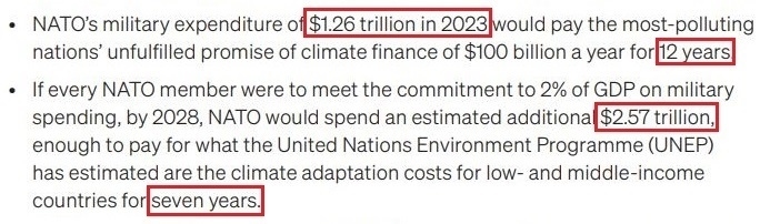 看看北約的“碳足跡”，就知道西方的氣候承諾有多扯