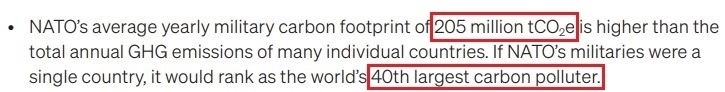 看看北約的“碳足跡”，就知道西方的氣候承諾有多扯