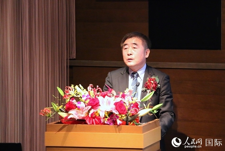 科盟會(huì)長(zhǎng)楊克儉發(fā)表致辭。人民網(wǎng) 許可攝