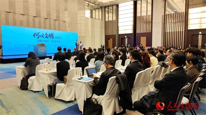 “何以文明”全球巡展?日本特展啟動(dòng)儀式現(xiàn)場(chǎng)。人民網(wǎng) 蔣曉辰攝