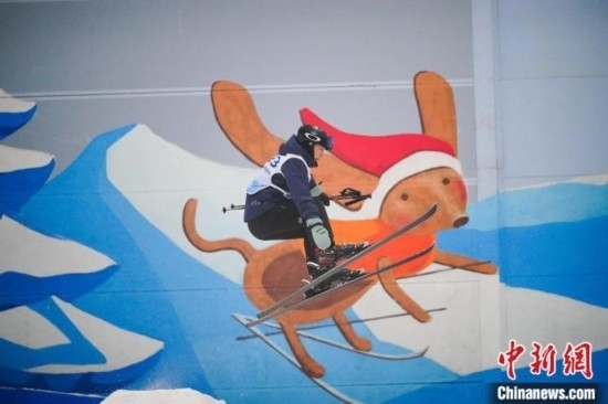 12月22日，云南省第一屆冬季運動會在昆明開幕。圖為選手在公開組男子自由式滑雪雪上技巧比賽中。中新社記者 劉冉陽 攝
