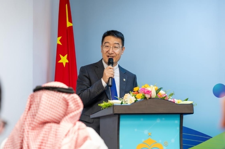 沙特智慧宮語(yǔ)言公司董事長(zhǎng)馬永亮致辭。主辦方供圖