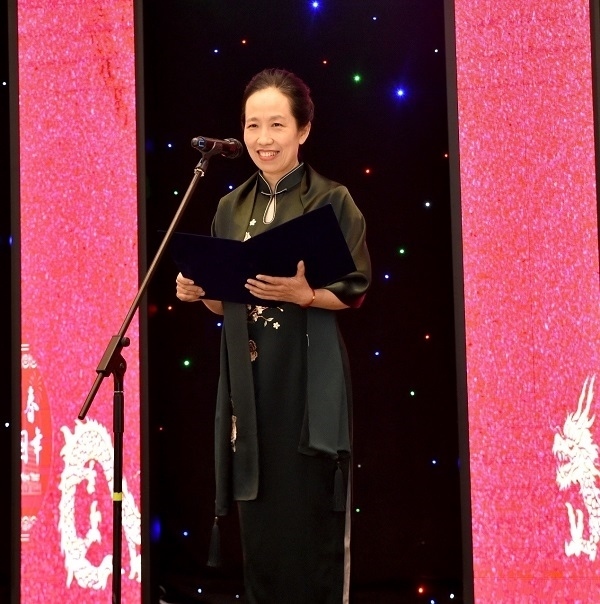 中國駐阿拉木圖總領事蔣薇致辭。中國駐阿拉木圖總領館供圖