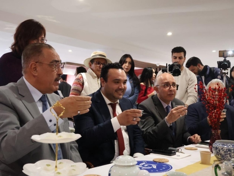 觀眾興致勃勃地體驗(yàn)茶藝。陳芷珊攝