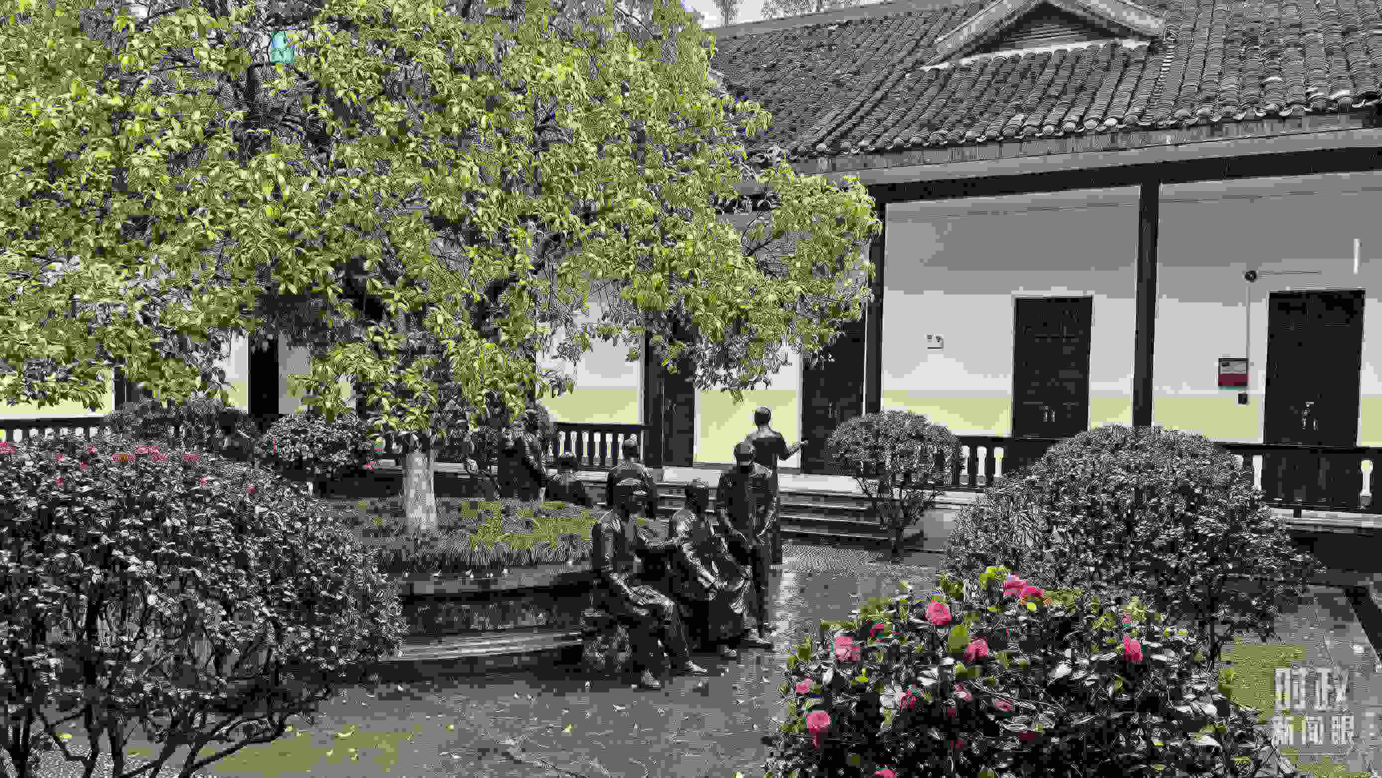 △湖南第一師范學(xué)院（城南書院校區(qū)）校園里。（總臺央視記者趙化拍攝）