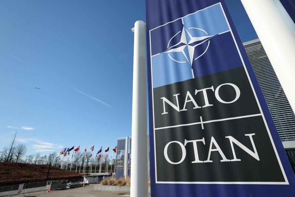 這是3月14日在比利時布魯塞爾拍攝的北約總部一角。新華社記者趙丁喆攝