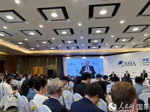 3月27日，博鰲亞洲論壇2024年年會“全球地緣政治展望”分論壇現(xiàn)場。人民網(wǎng) 艾里士攝