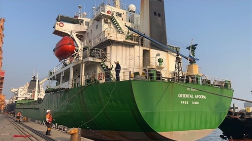 中蘇海運(yùn)直航貨輪靠泊蘇里南碼頭。中國駐蘇里南大使館供圖