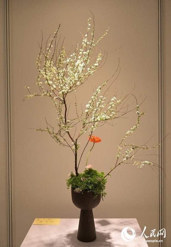 插花作品。人民網(wǎng) 玄番登史江攝