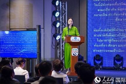 中國(guó)駐泰國(guó)大使館公使銜參贊常禹萌致辭。（普拉維攝）