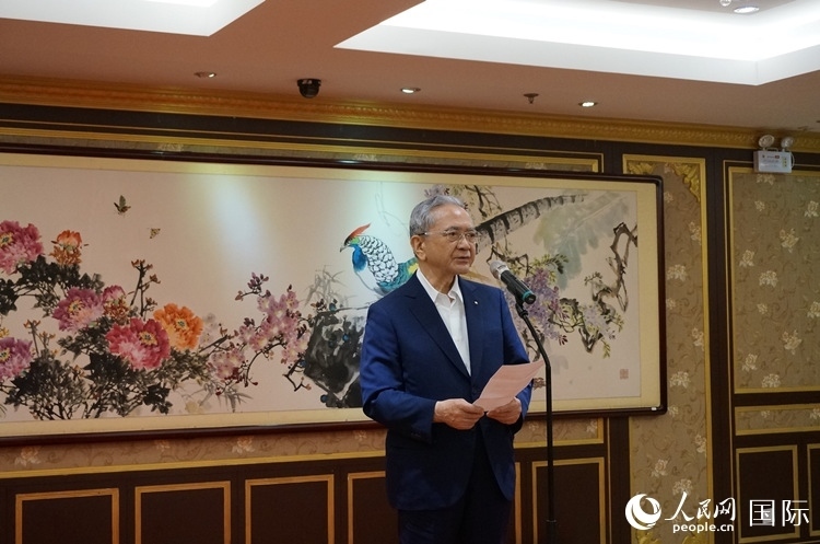 創(chuàng)價(jià)學(xué)會會長原田稔致辭。