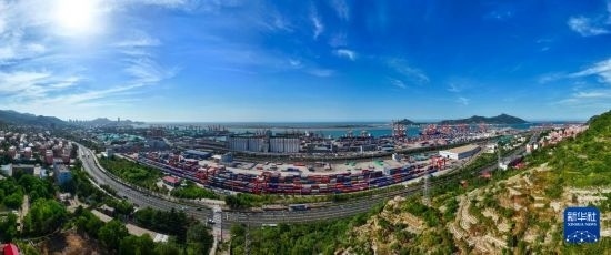 這是6月26日拍攝的中哈連云港物流合作基地（無人機照片）。新華社記者 季春鵬 攝