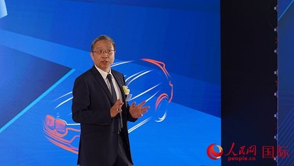 延鋒彼歐總經(jīng)理倪建華致辭。人民網(wǎng) 張茜攝