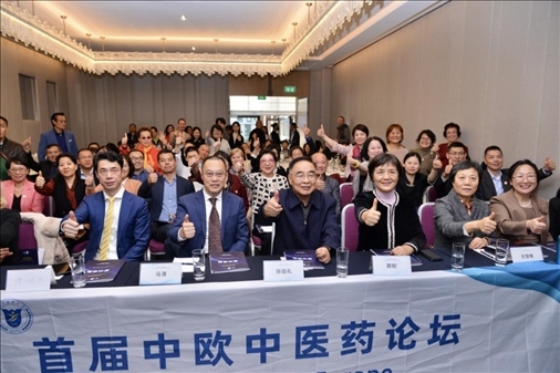 首屆中歐中醫(yī)藥論壇在布魯塞爾舉行，圖為論壇現(xiàn)場。（比利時浙江籍僑團聯(lián)盟供圖）