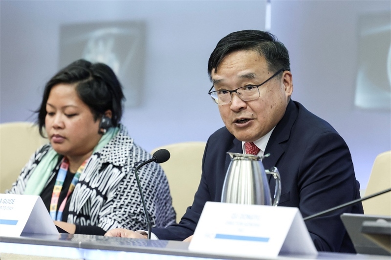 中國駐意大利大使賈桂德向與會者闡述全球發(fā)展倡議的深刻內(nèi)涵。主辦方供圖