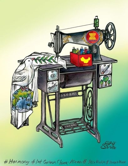 單幅卡通一等獎(jiǎng)獲獎(jiǎng)作品。（主辦方供圖）