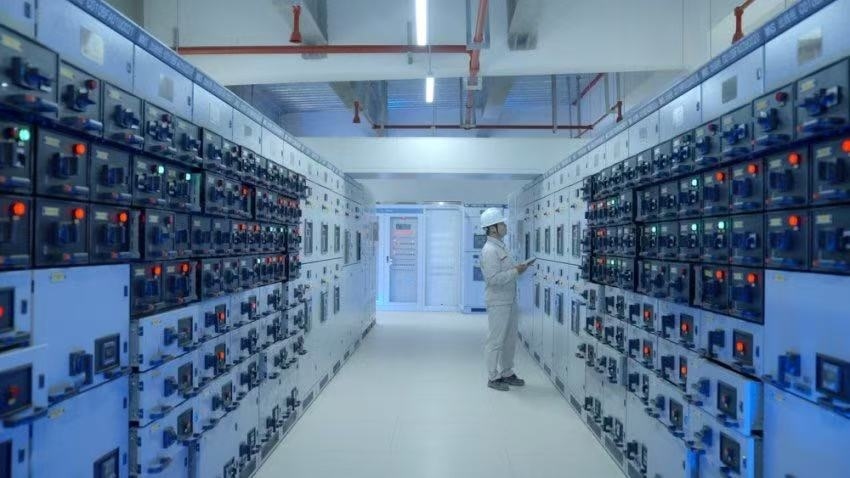 300兆瓦壓氣儲(chǔ)能示范工程低壓配電室。受訪者供圖