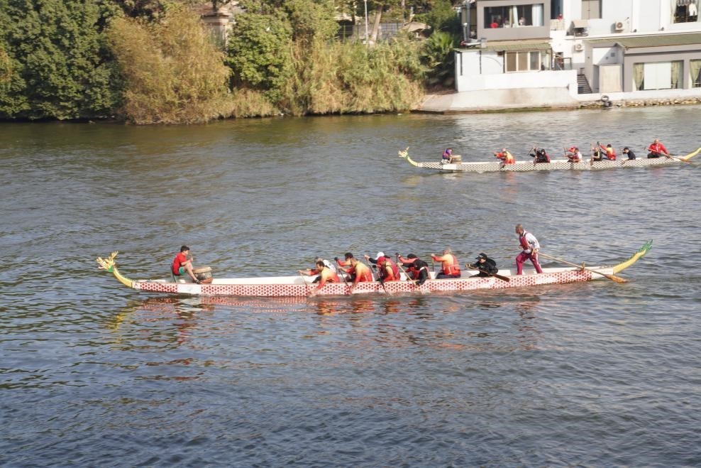 活動現場龍舟競技，共慶春節(jié)。開羅中國文化中心供圖