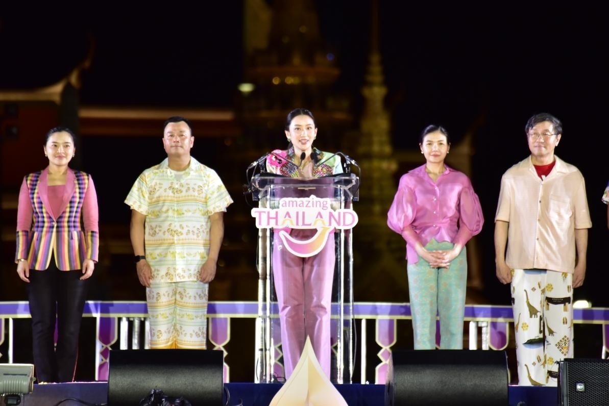 泰國總理佩通坦·欽那瓦宣布泰國潑水節(jié)慶祝活動正式啟動。泰國國家旅游局供圖