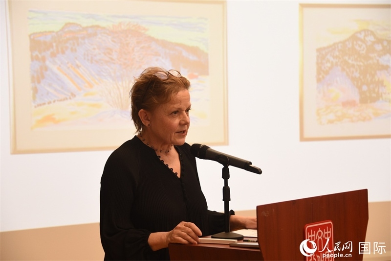 瑞典著名畫家比麗塔·穆爾的藝術(shù)講座。人民網(wǎng)記者 殷淼攝