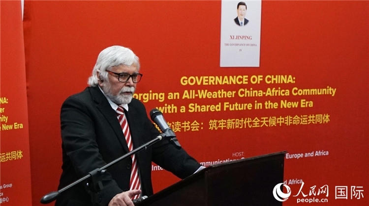 南部非洲科學(xué)、工程、技術(shù)、教育協(xié)會執(zhí)行副總裁楊煥嶺。人民網(wǎng) 劉暢攝