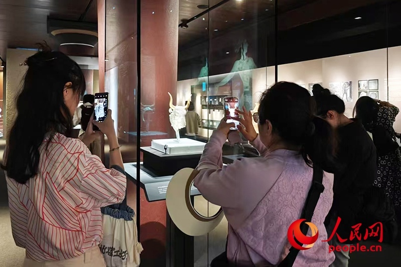 觀眾在故宮博物院參觀展覽。人民網(wǎng)記者 韋衍行攝