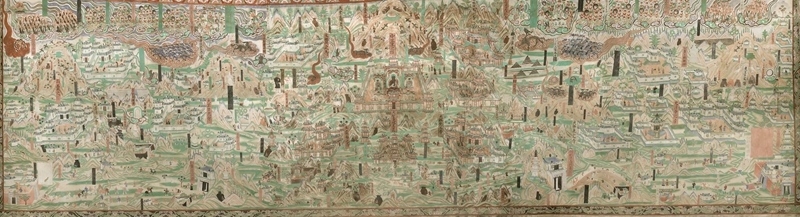 莫高窟第61窟內(nèi)的《五臺(tái)山圖》。